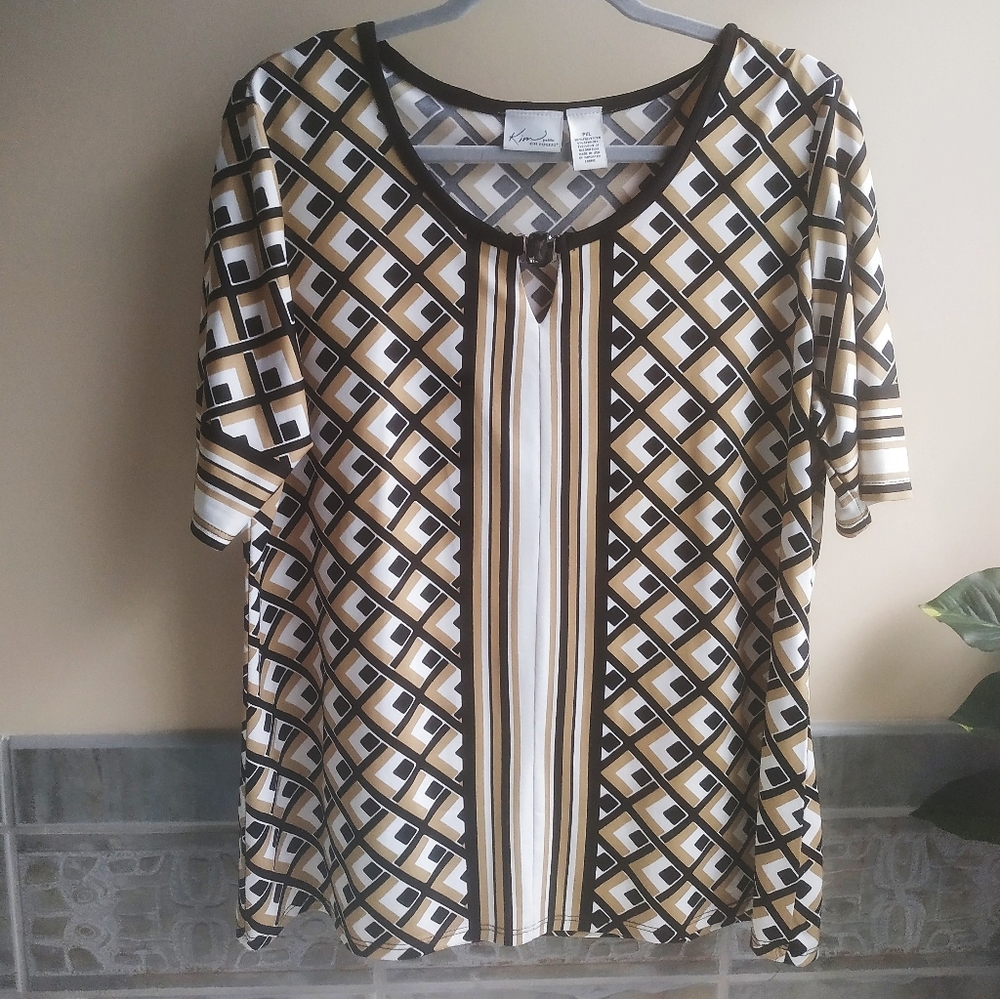 Scoop neck gemstone blouse
